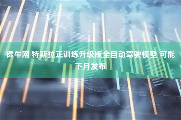 锦牛网 特斯拉正训练升级版全自动驾驶模型 可能下月发布