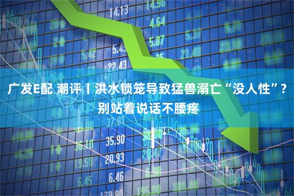 广发E配 潮评丨洪水锁笼导致猛兽溺亡“没人性”? 别站着说话不腰疼